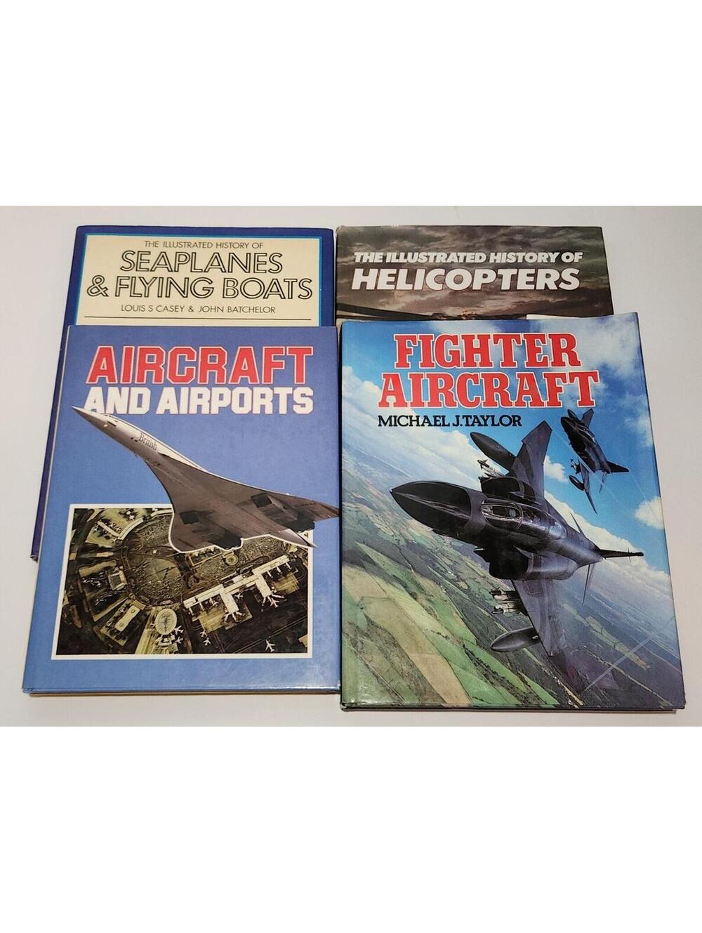 Aircraft 4 Book Lot Fighter, Airports, Helicopters, Sea Planes History Hardcover